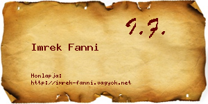 Imrek Fanni névjegykártya