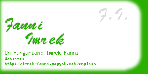 fanni imrek business card